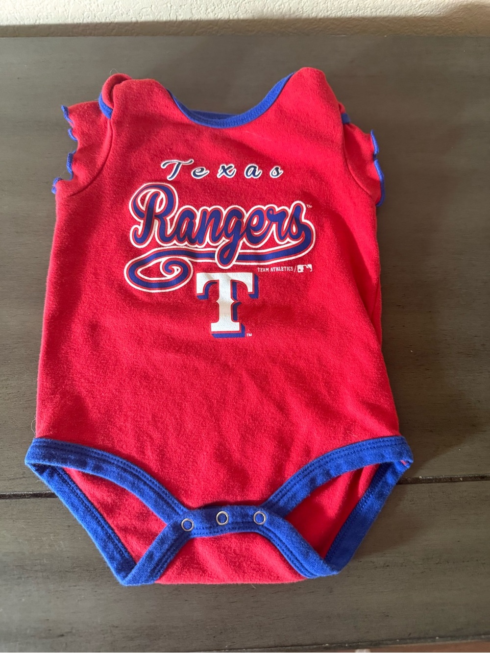 Texas Rangers Red & Blue Baby Onesie